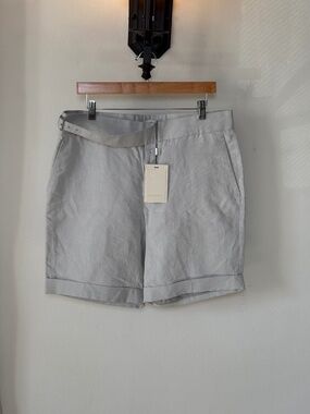 Suitsupply Gurkha Shorts NWT Light Gray Linen Cotton Size 52 US 36 Italy